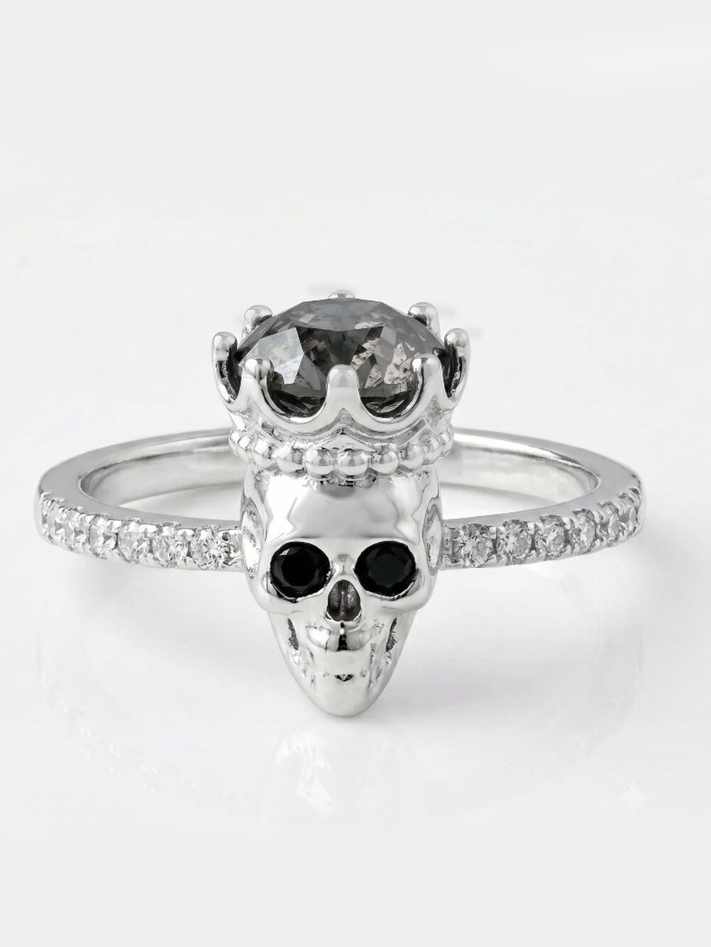 Skull crown ring with Swarovski Crystals Charmed Aroma Skull Collection